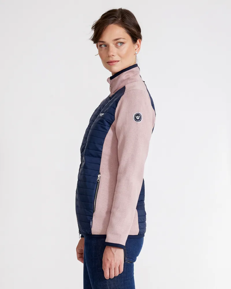 Holebrook Women's Mimmi Fullzip Windproof Milky Rose / Navy-2