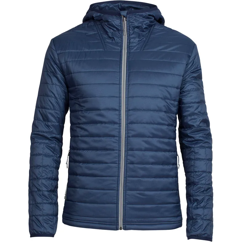 Icebreaker Mens Stratus Long Sleeve Zip Hood Admiral/Fossil