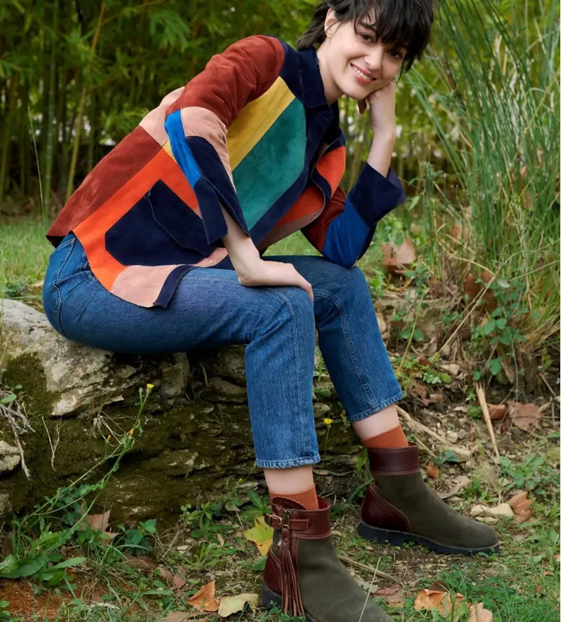 Penelope Chilvers Womens Inclement Cropped Tassel Boot Seaweed/Conker-5