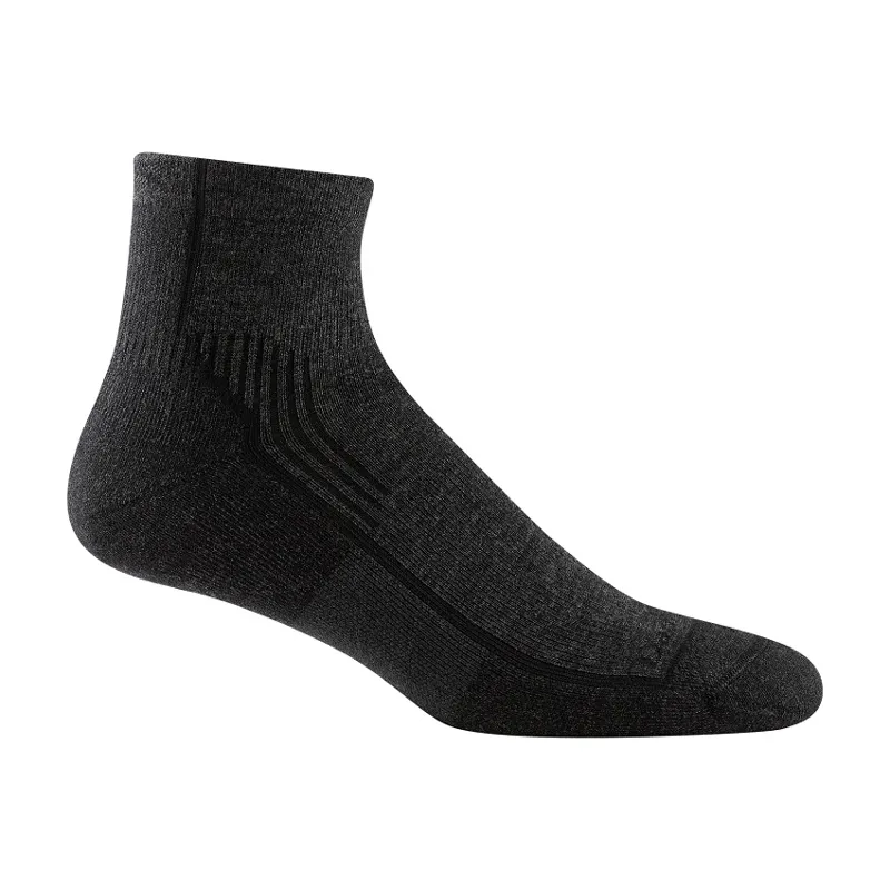 Darn Tough Mens Hiker 1/4 Midweight Hiking Sock in Onyx Black