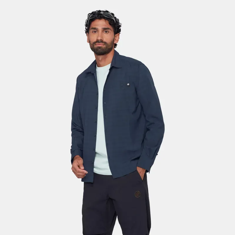 Mammut Lenni Longsleeve Shirt in Marine-Black-2