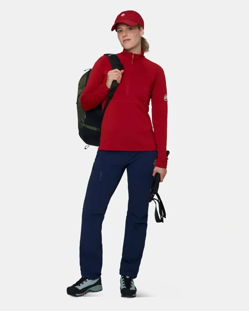 Mammut Women's Taiss ML Half Zip Pullover in Dark Mammut Red-1