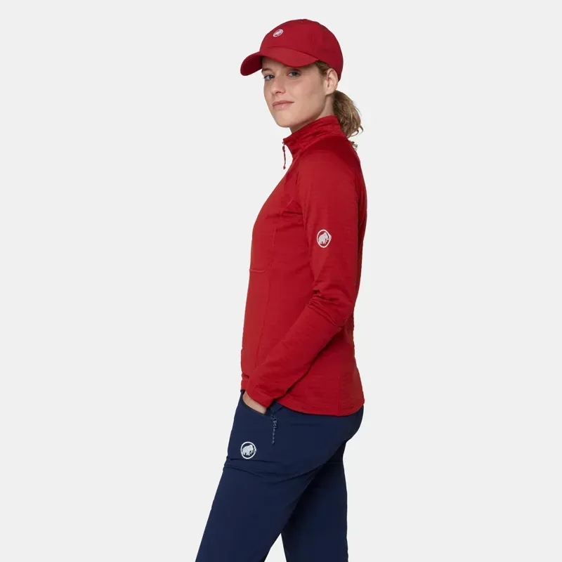 Mammut Women's Taiss ML Half Zip Pullover in Dark Mammut Red-3