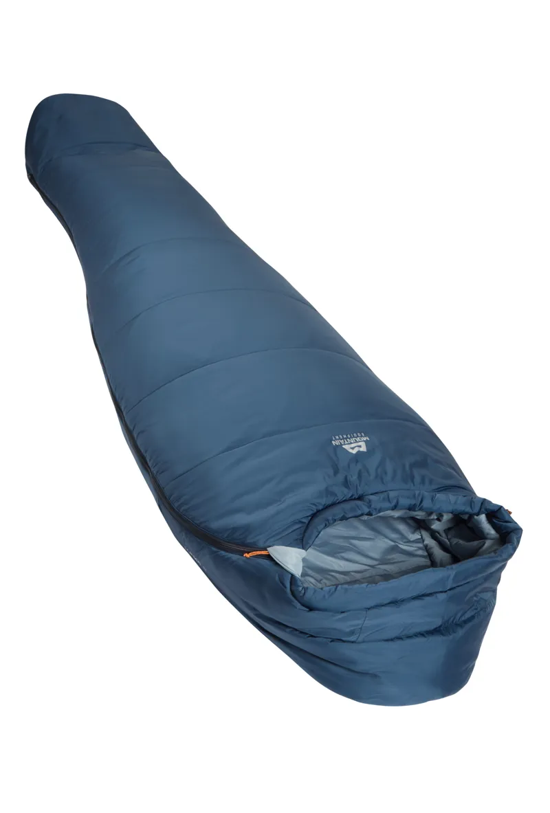 Mountain Equipment Lunar II Regular Sleeping Bag in Denim Blue Left Zip
