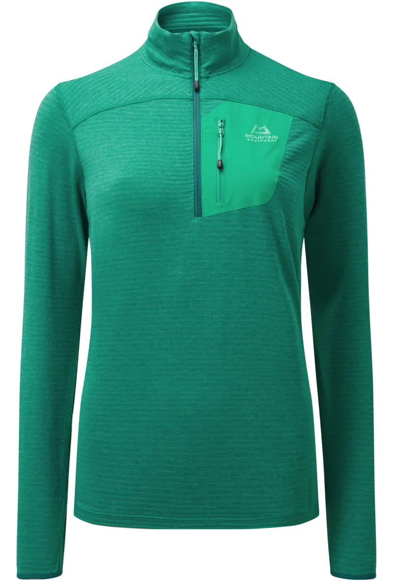 Mountain Equipment Lumiko Womens Zip Light Fleece in Spruce/Deep Green