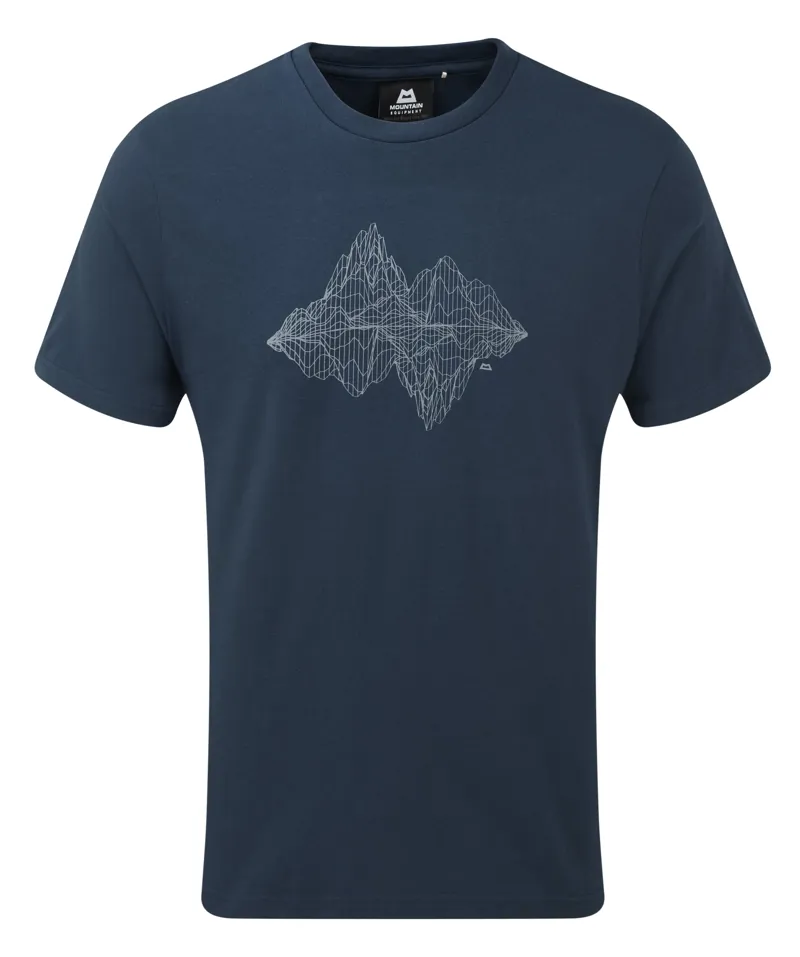 Mountain Equipment Mens Wireframe Tee Denim Blue