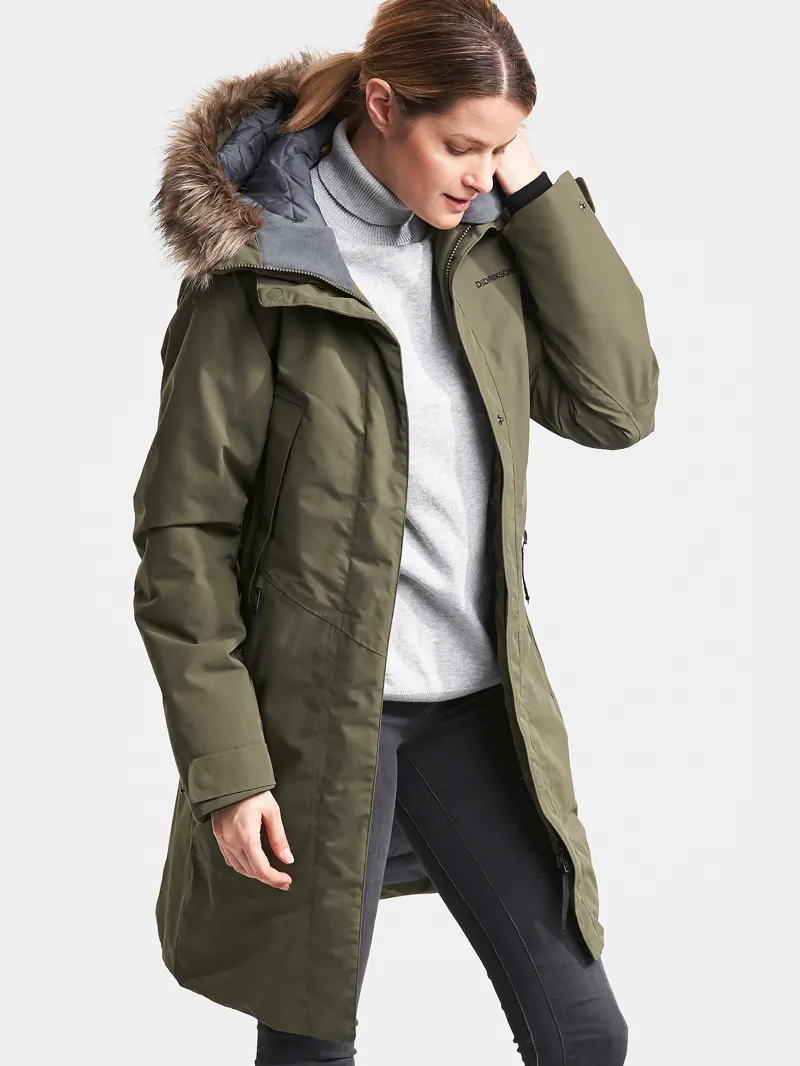 Didriksons Womens Mea Parka Crocodile Green-5