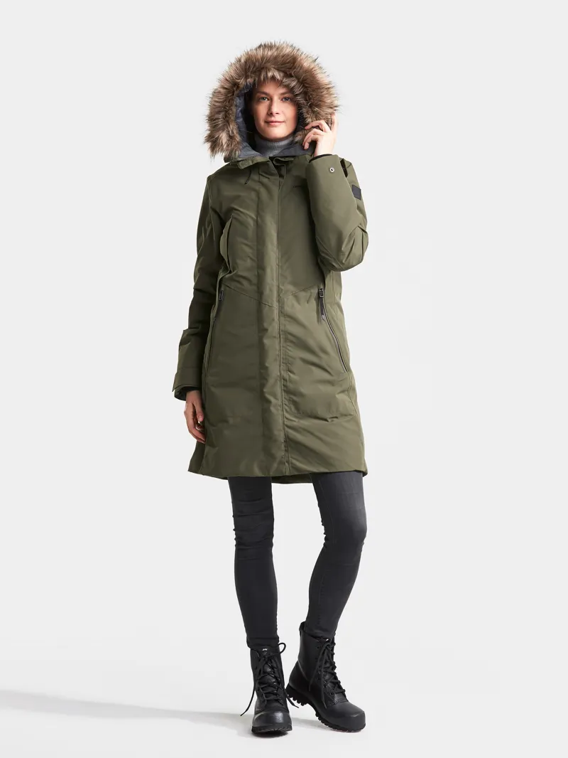 Didriksons Womens Mea Parka Crocodile Green-2