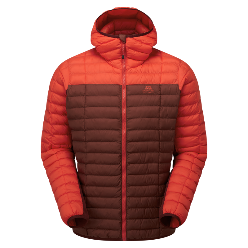 Mountain Equipment Particle Mens Hooded Jacket in Firedbrick/Cardinal