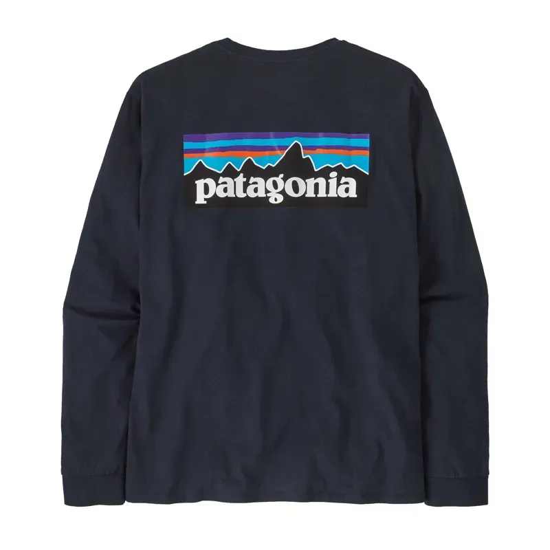 Patagonia P-6 Logo Long Sleeve Responsibili-Tee in New Navy