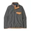 Patagonia Womens' Lightweight Synchilla Snap-T Pullover in Nickel w/Vivid Apricot