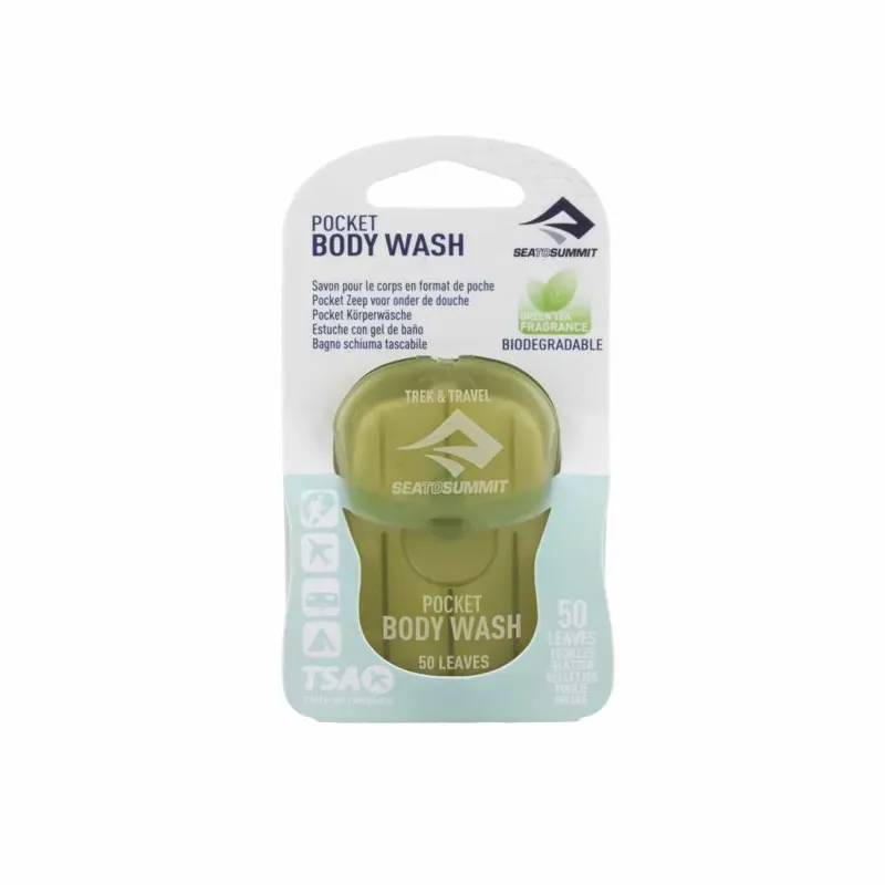 Sea To Summit Trek and Travel Pocket Body Wash Wipes in Green