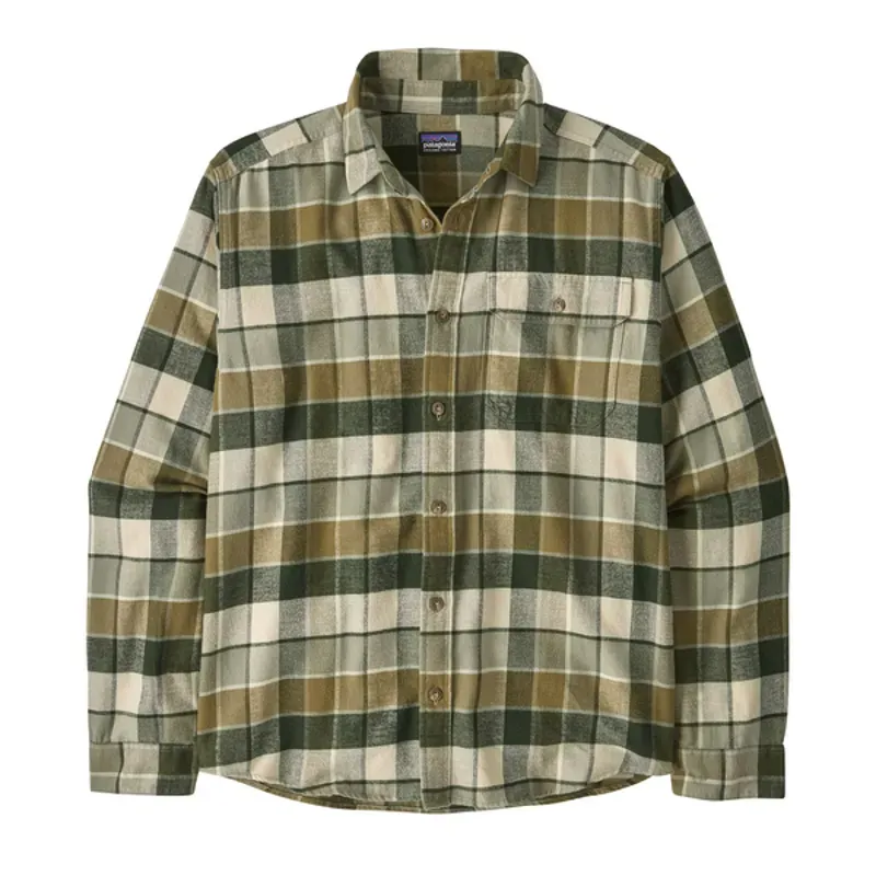 Patagonia Long Sleeve Lightweight Fjord Flannel Shirt in Rocky: Old Growth Green
