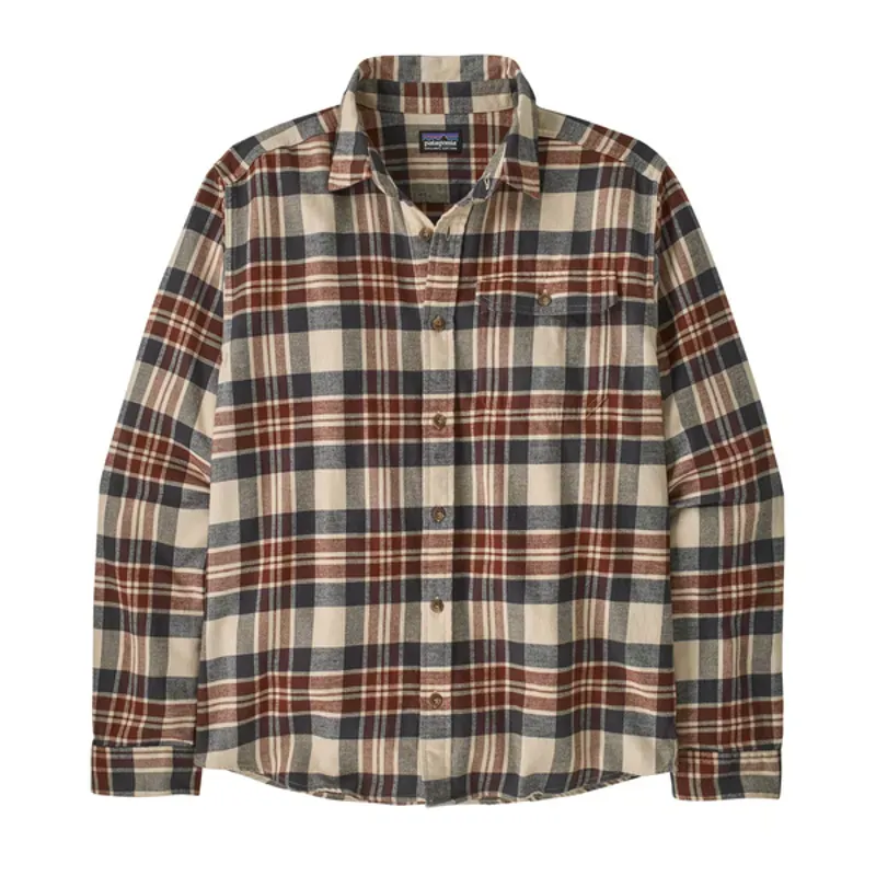 Patagonia Long Sleeve Lightweight Fjord Flannel Shirt in Paw: Dried Vanilla