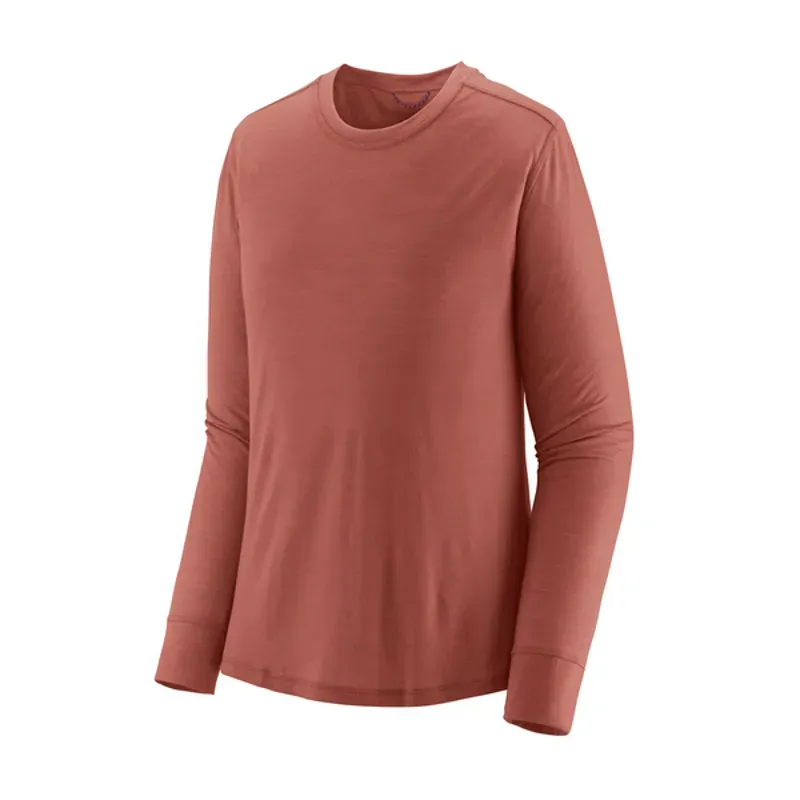 Patagonia Womens Long Sleeved Capilene Cool Merino Blend Shirt -Potters Red