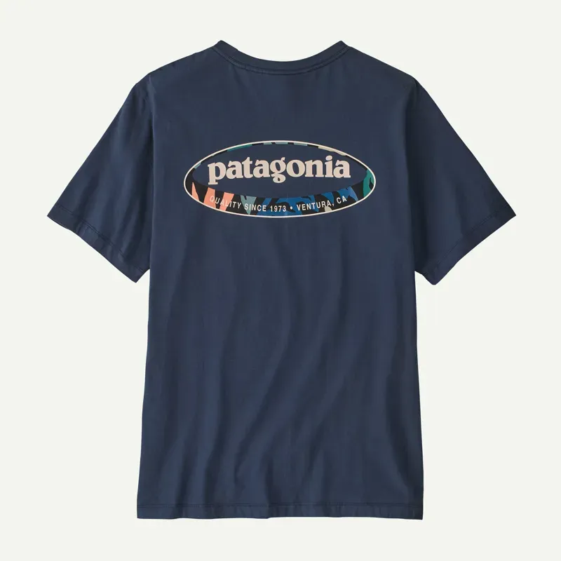 Patagonia '95 Oval Logo T-Shirt in New Navy: Kaleido-1