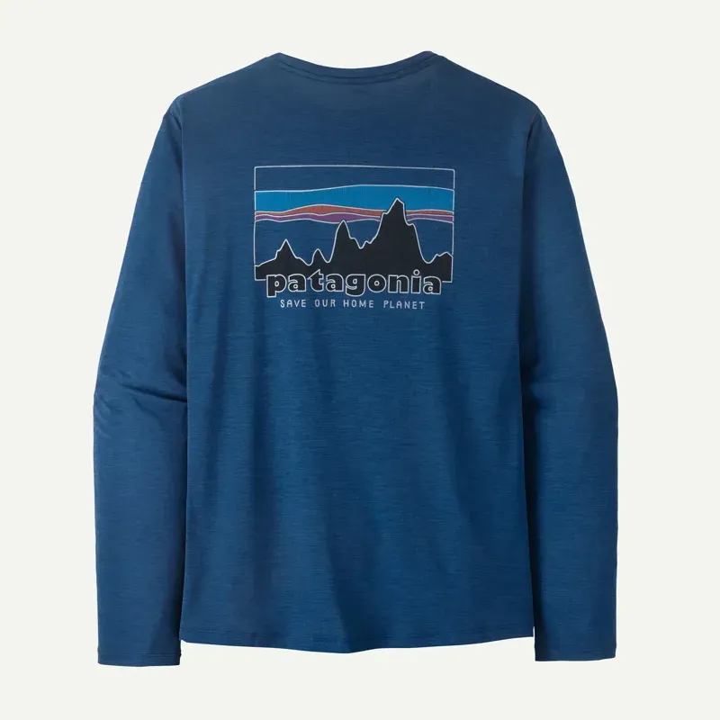 Patagonia Long-Sleeved Capilene Cool Daily '73 Skyline Tee in Clement Blue - Light Clement Blue X-Dye