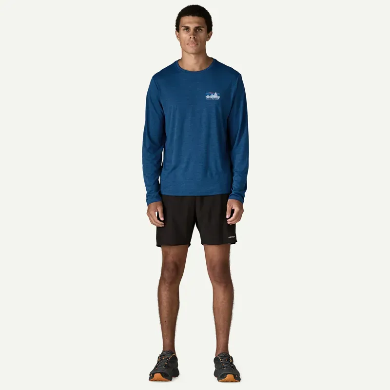 Patagonia Long-Sleeved Capilene Cool Daily '73 Skyline Tee in Clement Blue - Light Clement Blue X-Dye-3