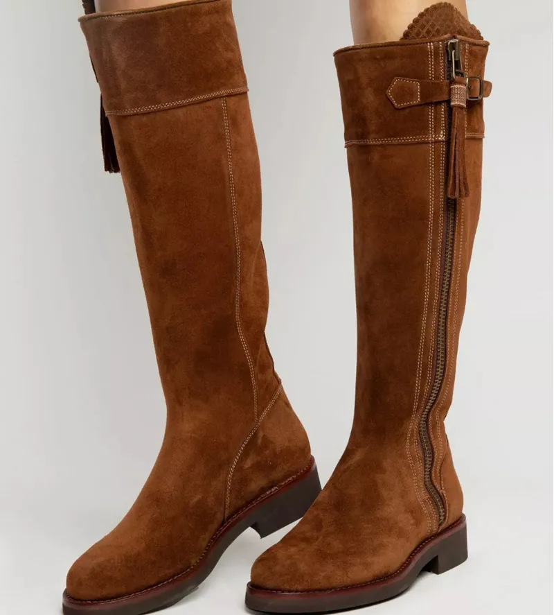 Penelope Chilvers Womens Artisan Tassel Suede Boot Peat-3