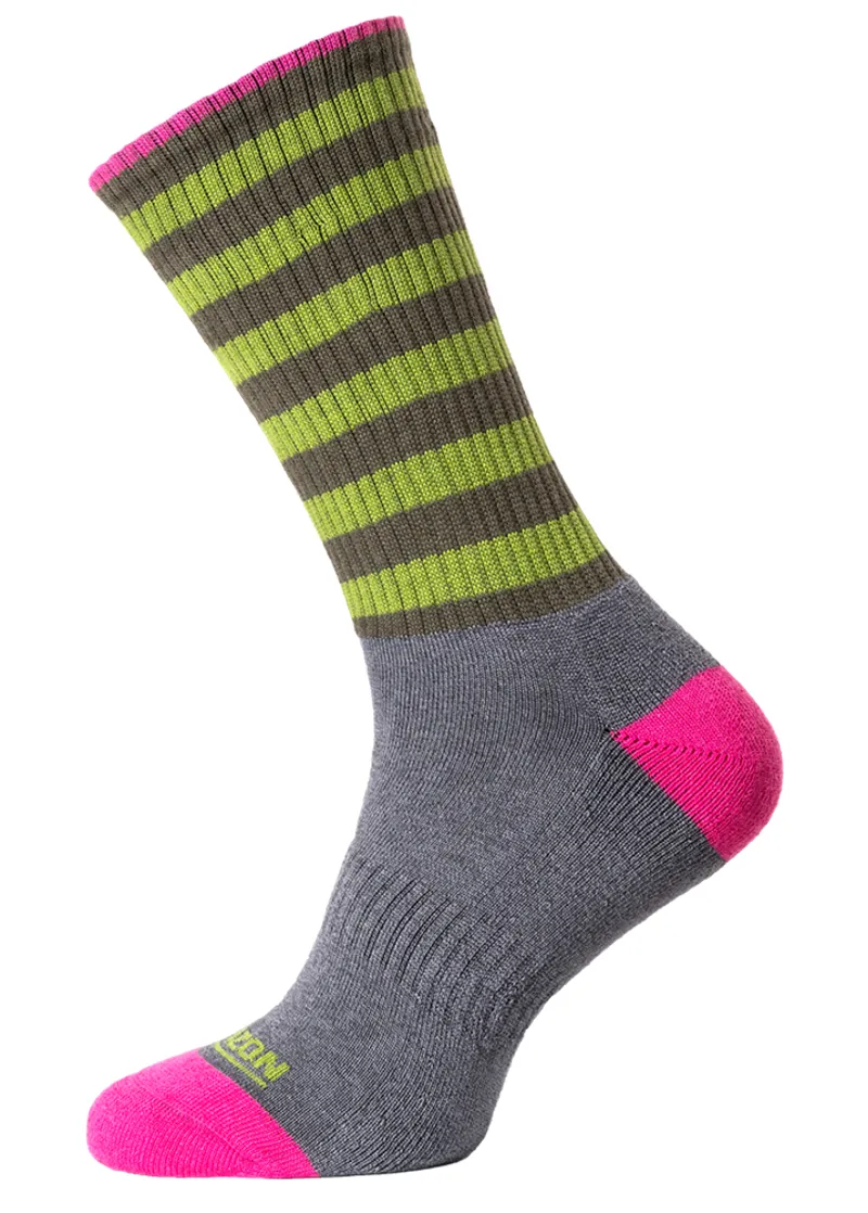 Horizon Mens Bamboo Sock Size 8/12 Charcoal Marl/Apple