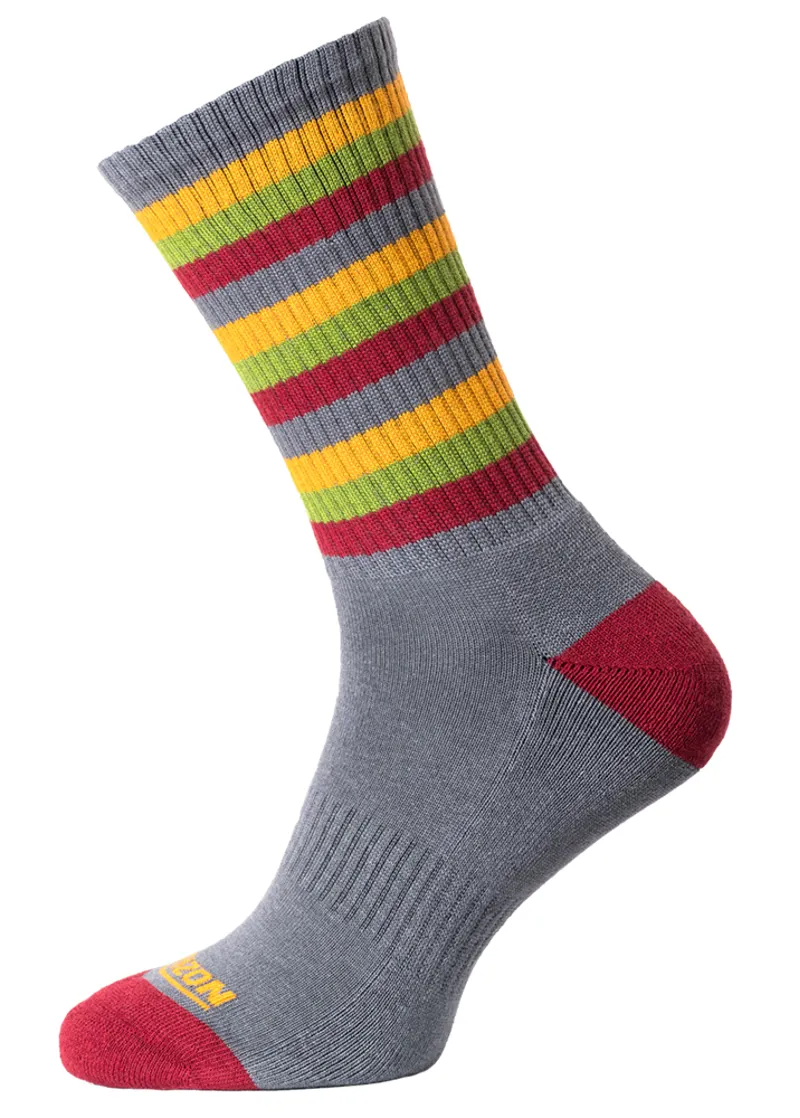 Horizon Mens Bamboo Sock Size 8/12 Grey/Burgundy
