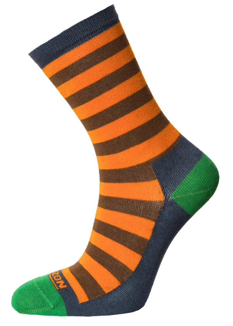 Horizon Womens Bamboo Sock Size 4-7 Orange/Green