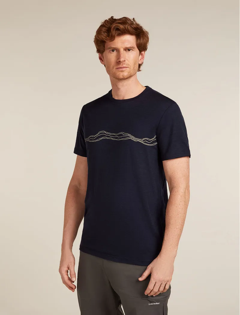 Icebreaker Men's Merino 150 Tech Lite Short Sleeve T-Shirt Mountain Pulse Midnight Navy