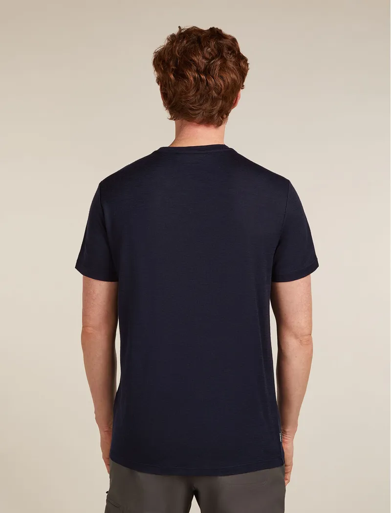 Icebreaker Men's Merino 150 Tech Lite Short Sleeve T-Shirt Mountain Pulse Midnight Navy-1