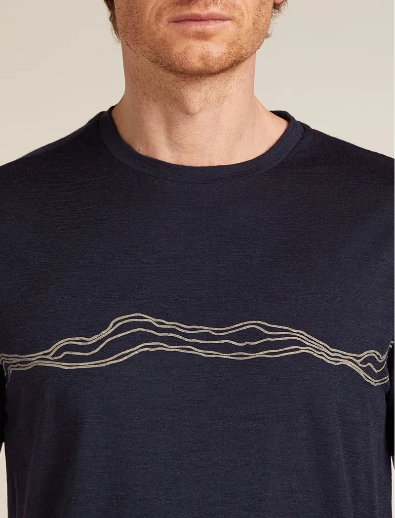 Icebreaker Men's Merino 150 Tech Lite Short Sleeve T-Shirt Mountain Pulse Midnight Navy-4