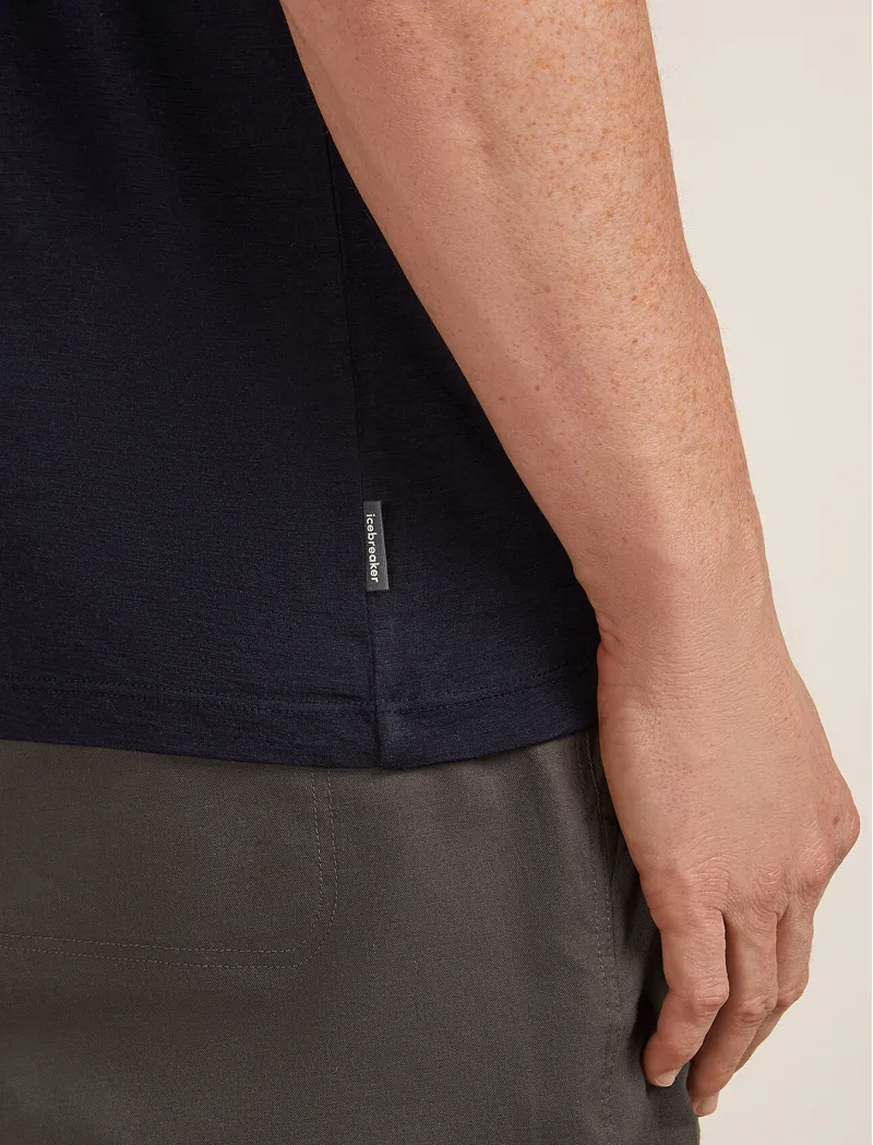 Icebreaker Men's Merino 150 Tech Lite Short Sleeve T-Shirt Mountain Pulse Midnight Navy-5