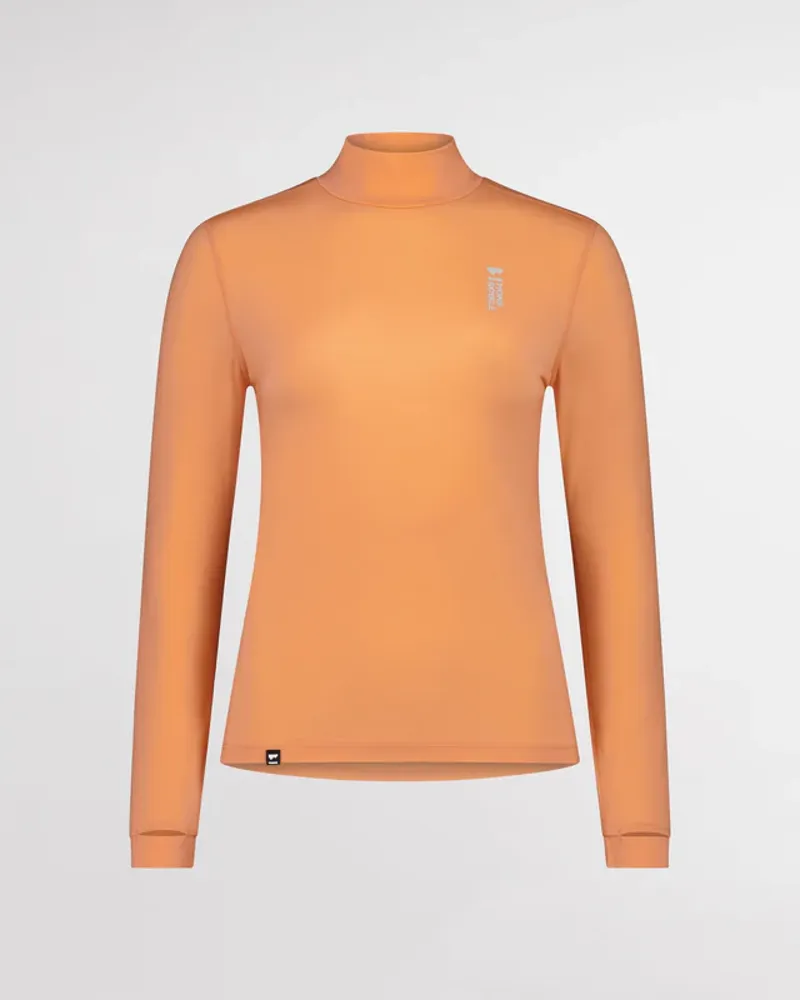 Mons Royale Women's Cascade Merino Flex 200 Mock Neck Long Sleeve Punch-4