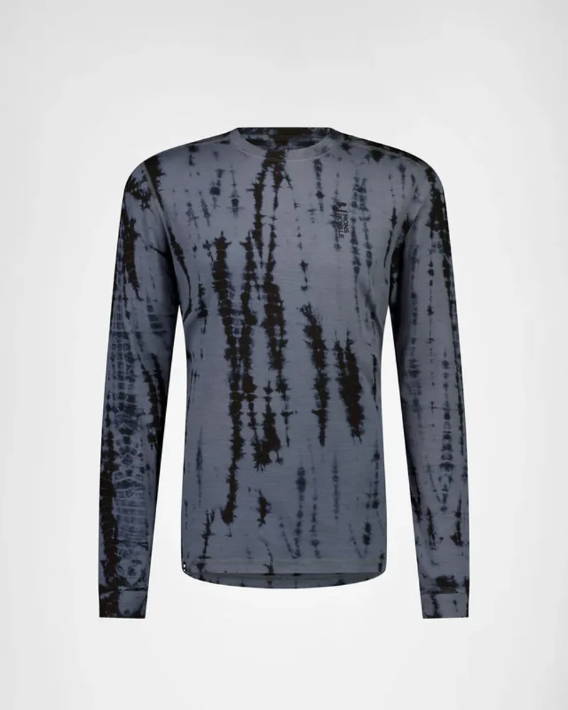 Mons Royale Men's Cascade Merino Flex 200 Long Sleeve Garment Dyed Grey Tie Dye-4