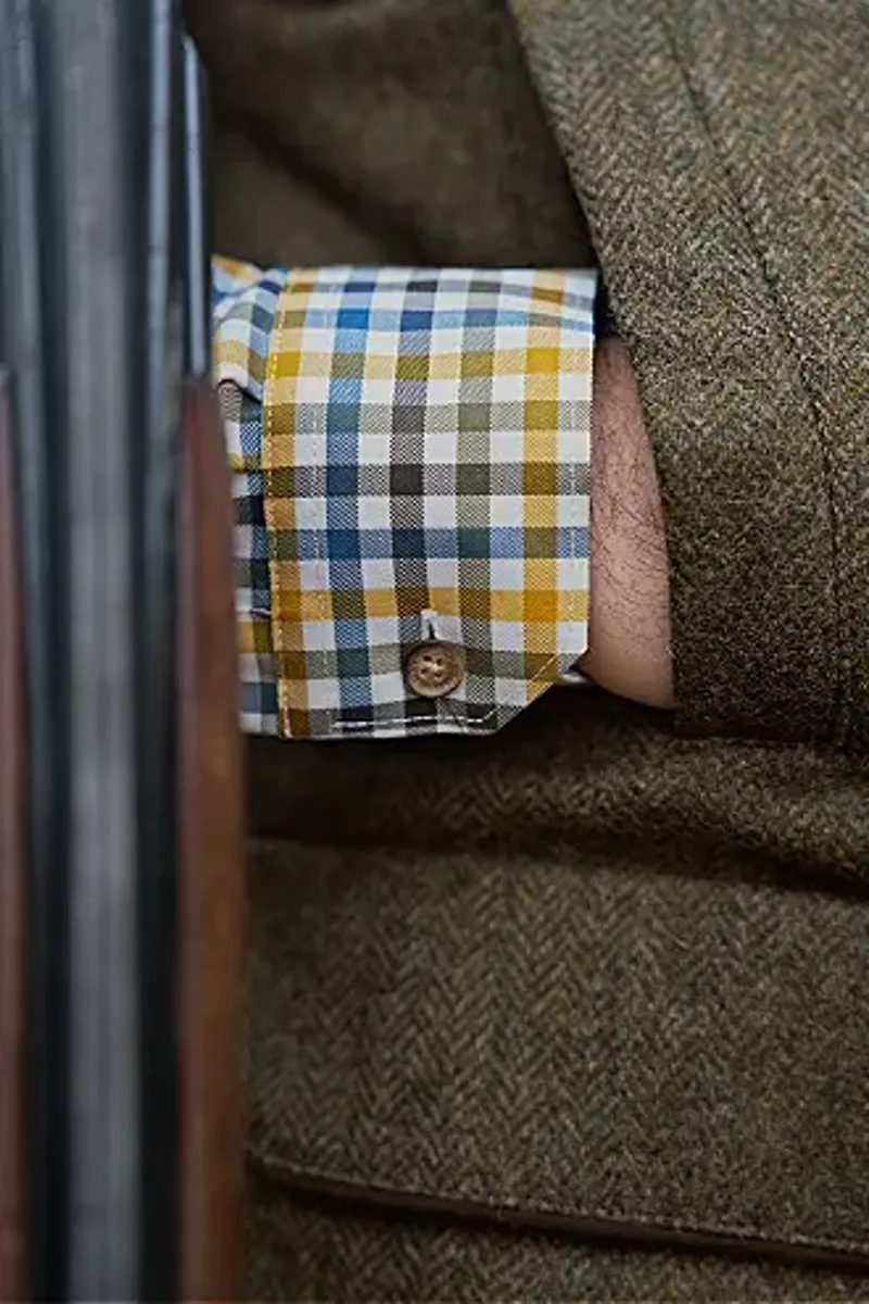 Harkila M's Kenmore waistcoat Forest green/Herringbone-2