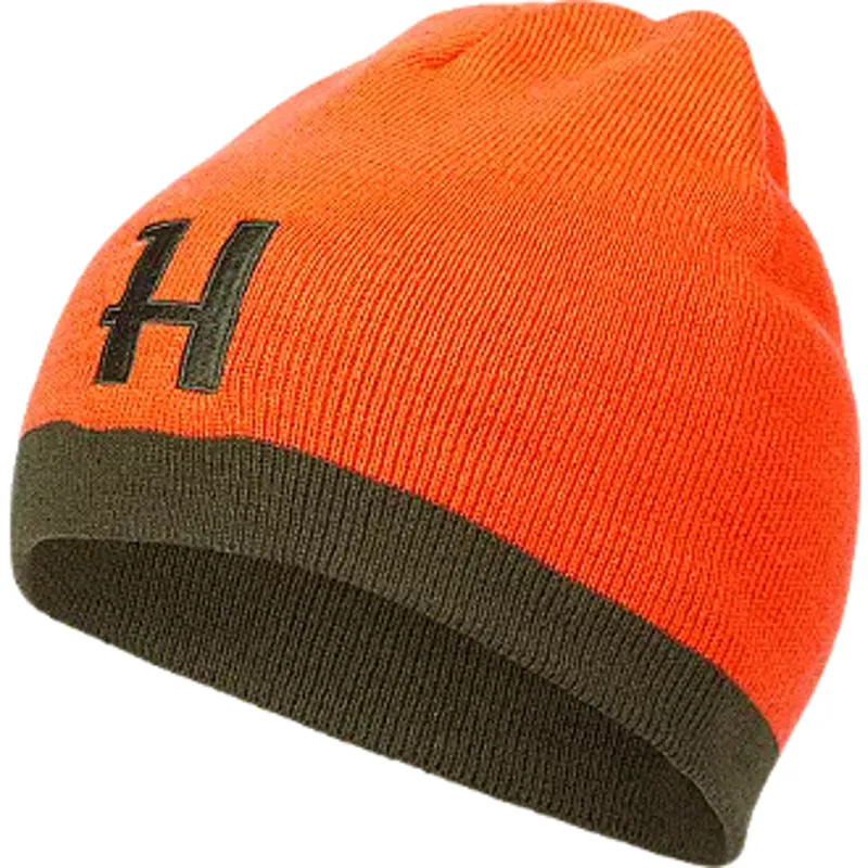 M's Härkila reversible beanie Willow green/Orange-1