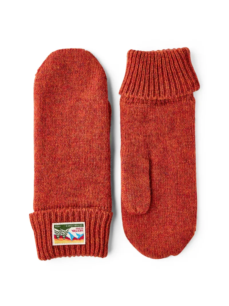 Hestra Raggwool Mitt Brick Red