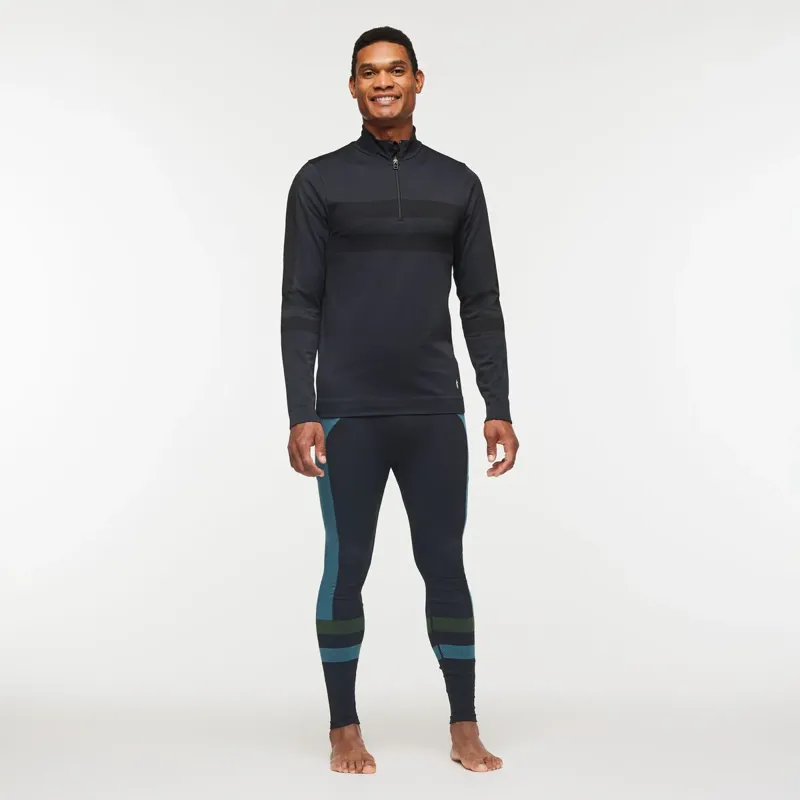 Cotopaxi Men's Debajo Seamless Baselayer Tight Black Stripes-1