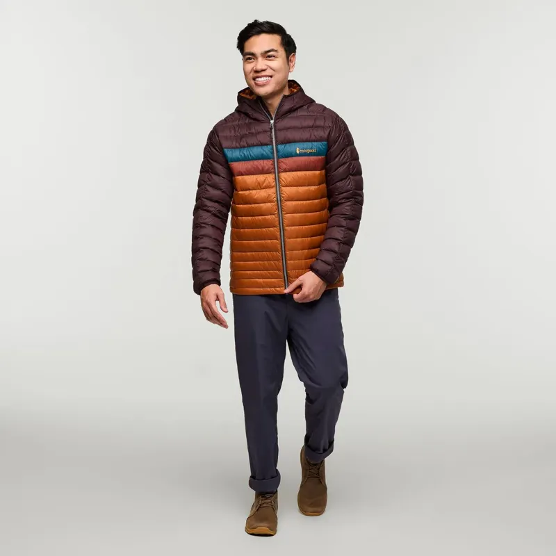Cotopaxi Men's Fuego Down Hooded Jacket Coffee and Sienna-8