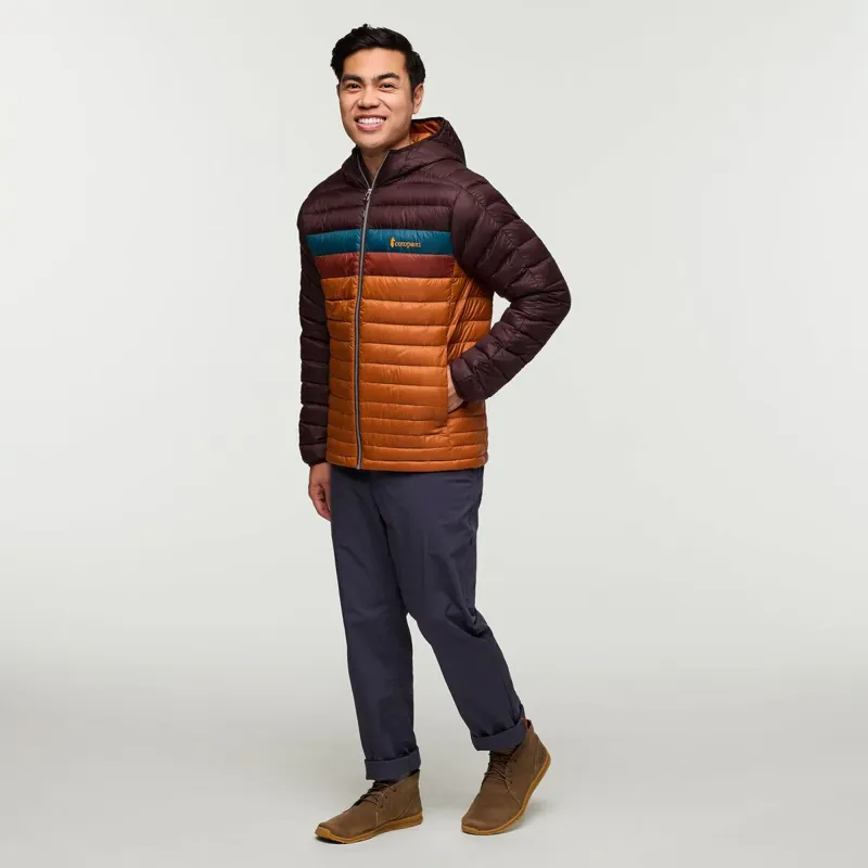 Cotopaxi Men's Fuego Down Hooded Jacket Coffee and Sienna-10