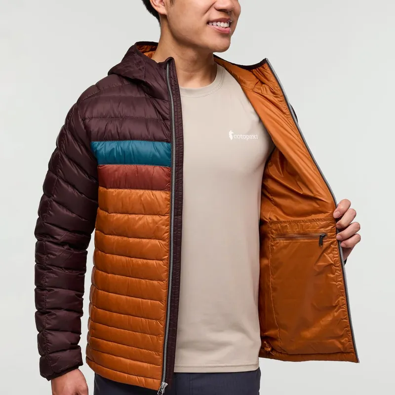Cotopaxi Men's Fuego Down Hooded Jacket Coffee and Sienna-2