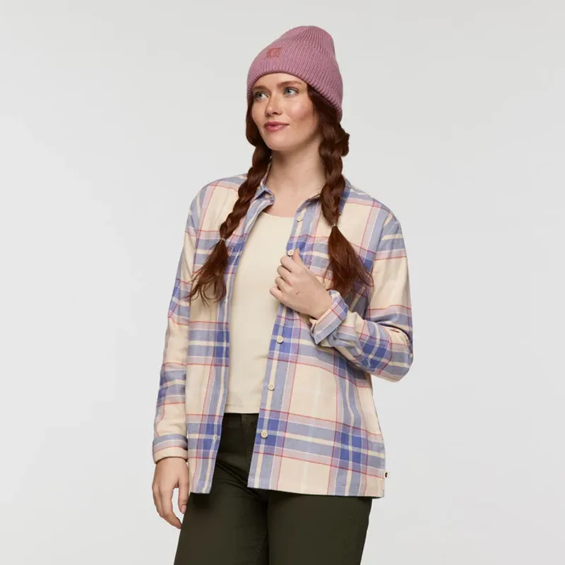 Cotopaxi Women's Quedo Flannel Shirt Cream Plaid-3