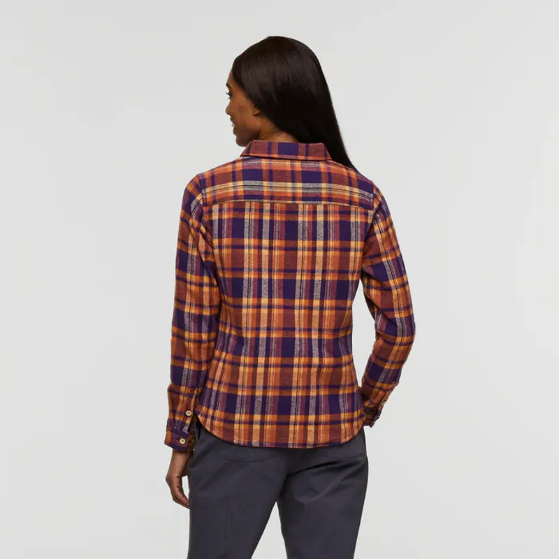 Cotopaxi Women's Mero Organic Flannel Shirt Black Violet Plaid-1