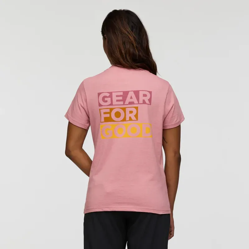 Cotopaxi Women's Gear For Good Stripes T-Shirt Rose-1