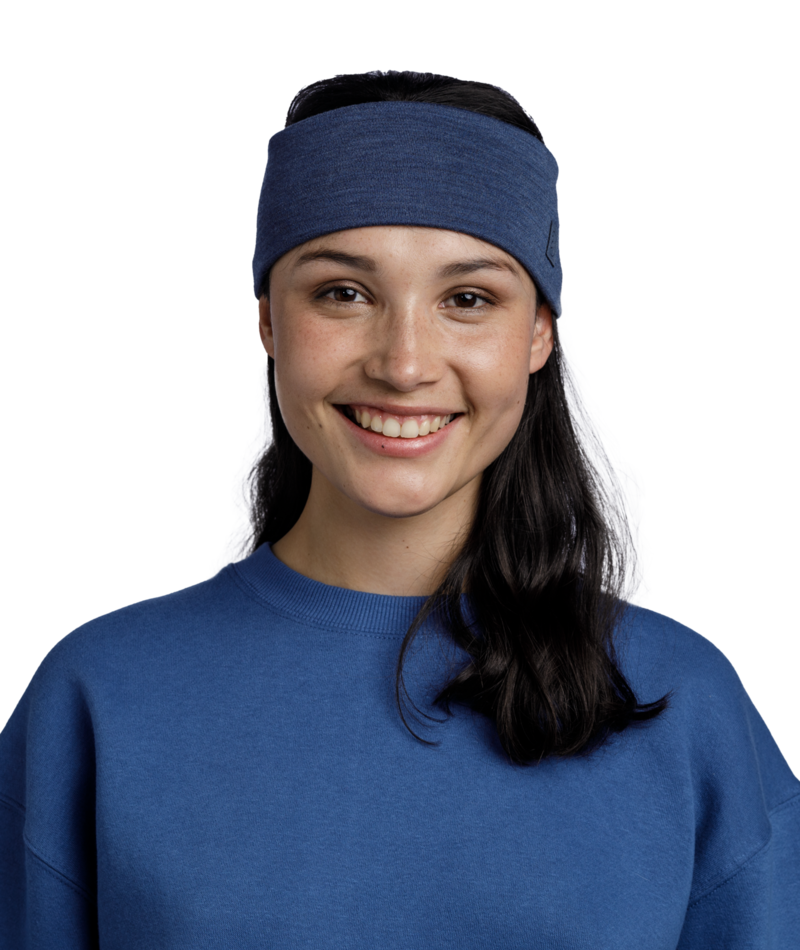 Buff Merino Wide Headband Solid Night Blue-2