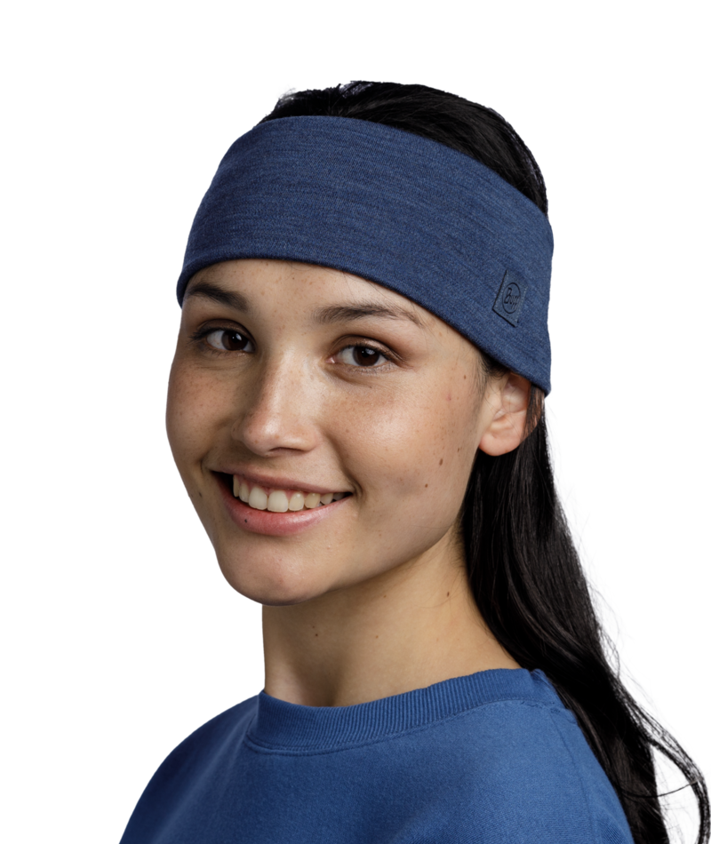 Buff Merino Wide Headband Solid Night Blue-1