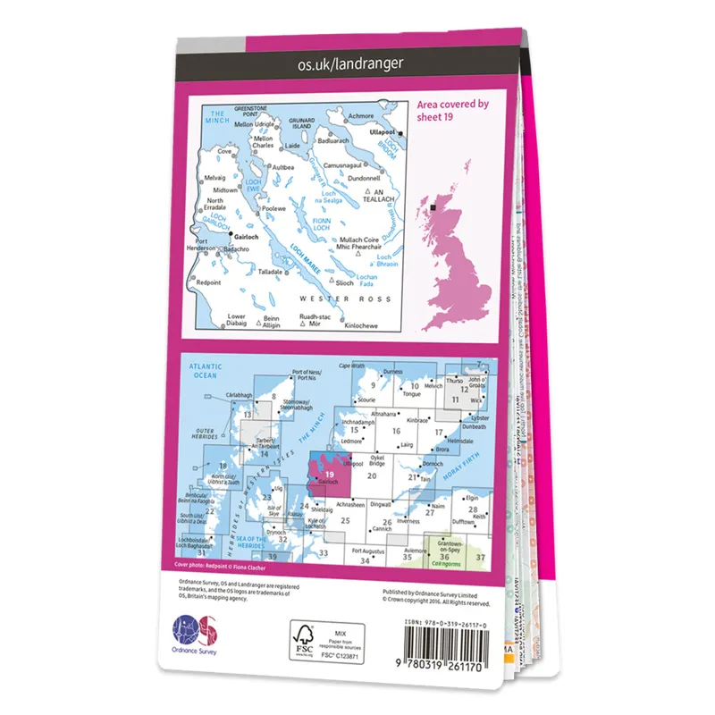 Ordnance Survey Landranger Active 19 Gairloch and Ullapool Weatherproof-1