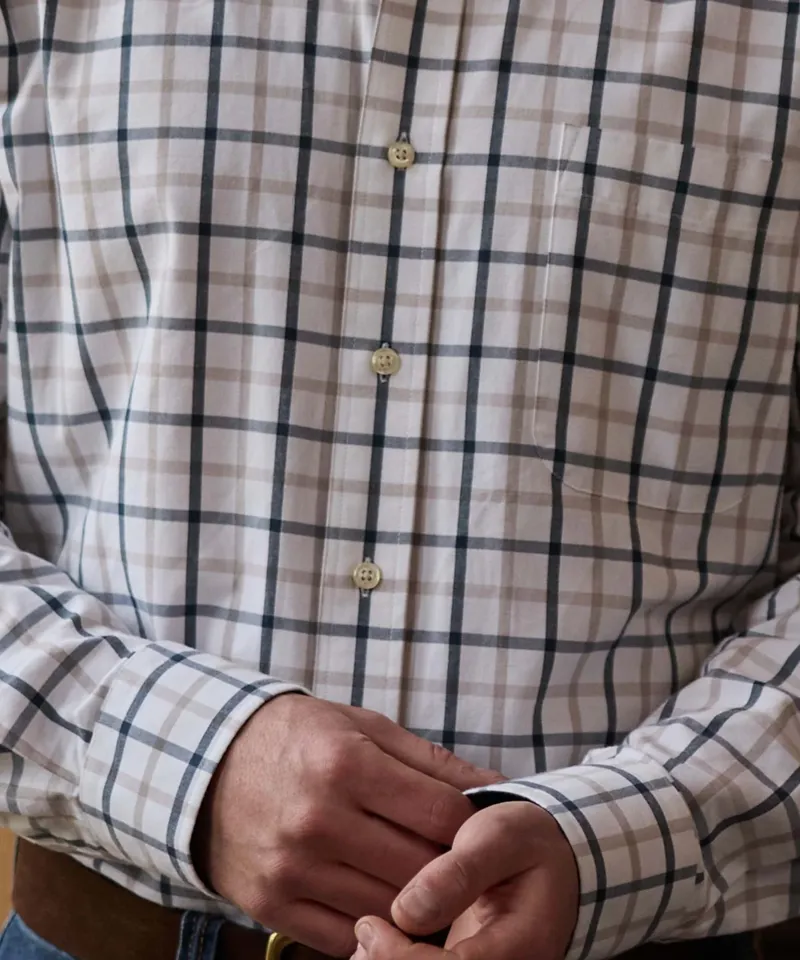 Schoffel Men's Brancaster Classic Shirt Oxford - Navy Check-5