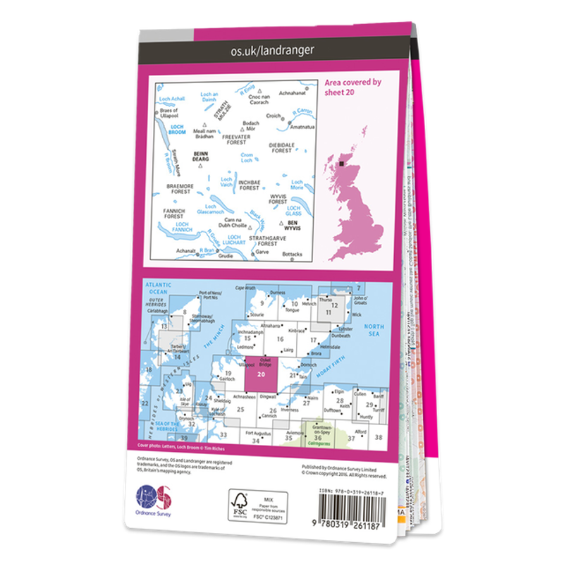 Ordnance Survey Landranger Active 20 Beinn Dearg and Loch Broom Weatherproof-1