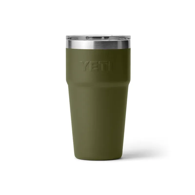 Yeti Rambler 20 Oz Stackable Cup - Olive/King Crab Orange-2