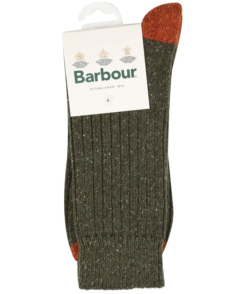 Barbour Men's Houghton Socks - Olive/Burnt Orange