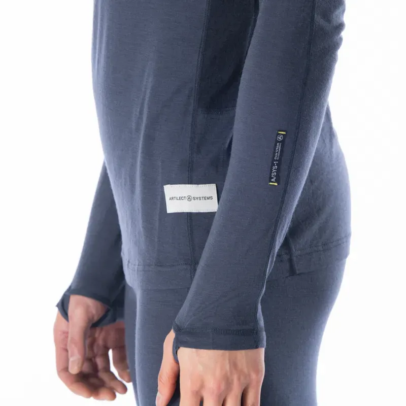 Artilect Men's Boulder 125 Crew L/S - Dusk Blue/Black-2